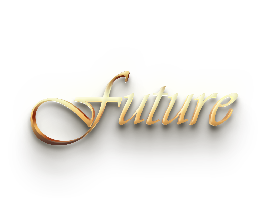 WORD FUTURE gold 3D text effects art typography PNG images free